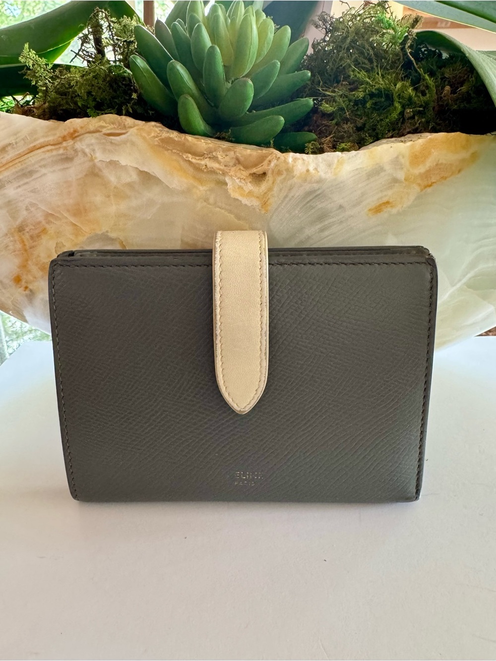 Gorgeous Gray Celine Leather with Cream Strap